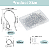 SOFPLATE 200Pcs 304 Stainless Steel Earring Hooks DIY-SP0001-01-2