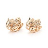 Brass Pave Clear Cubic Zirconia Pendants KK-T081-02G-1