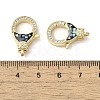 Brass Micro Pave Clear Cubic Zirconia Lobster Claw Clasps KK-K385-009G-4