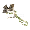 2Pcs Tibetan Style Alloy & Iron Bell Pendant Decorations HJEW-JM04428-5