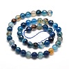 Dyed Natural Agate Faceted Round Beads Strands G-E267-21-3