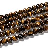 Grade AB Natural Tiger Eye Round Beads Strands X-G-E334-8mm-17-1