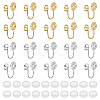 20Pcs 2 Colors Brass Clip-on Earring Converters Findings KK-BC0014-96A-1