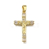 Brass Micro Pave Clear Cubic Zirconia Pendants ZIRC-I070-058G-1