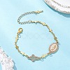 Brass Sideways Link Chains Bracelets BJEW-JB13257-1