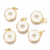 Brass Micro Pave Clear Cubic Zirconia Charms ZIRC-B002-32G-C-1