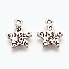 Gift Ideas for Men On Valentines Day Tibetan Style Alloy Star Carved Word Just for You Message Charms LS-LF1272Y-2