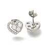 304 Stainless Steel Micro Pave Clear Cubic Zirconia Stud Earrings EJEW-H018-02P-05-1