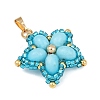 Handmade Glass Seed Beaded & Synthetic Dyed Imperial Jasper Beads Pendants PALLOY-MZ00751-01-4