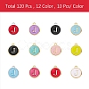 120Pcs 12 Colors Golden Plated Alloy Charms ENAM-SZ0001-64J-2