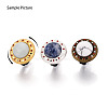 Adjustable Alloy & Iron & Rhinestone Bezel Cup Ring Base with Rotatable Tray MAK-T012-10G-6