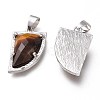 Natural Tiger Eye Pendants G-O176E-08P-2