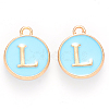Golden Plated Alloy Enamel Charms ENAM-S118-04L-1