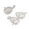 Brass Hollow Teardrop Cage Pendants KK-L079-20-NR-2