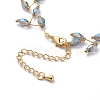 Electroplate Faceted Oval Glass Beaded Necklaces NJEW-JN02625-4