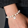 Oval with Cross Pattern Alloy Charm Bracelets FS-WG67826-01-1