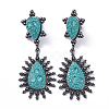 Polymer Clay Rhinestone Dangle Stud Earrings EJEW-E249-01-2