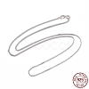 Anti-Tarnish Rhodium Plated 925 Sterling Silver Wheat Chains Necklace for Women STER-I021-03B-P-5