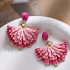 Bohemian Raffia Dangle Stud Earrings WG28A37-03-1