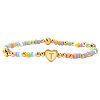 Summer Stainless Steel Heart Alphabet Colorful Glass Seed Beaded Stretch Bracelets for Women JV8929-46-1