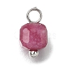 Natural Colorful Tourmaline Faceted Table Cut Cube Charms PALLOY-JF04367-02-3