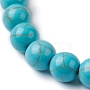 Round Synthetic Turquoise Beaded Stretch Bracelets BJEW-JB10269-04-3