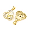 Brass Micro Pave Clear Cubic Zirconia Peg Bails Pin Pendants KK-CBA6A75-06G-2