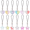 Gradient Color Translucent Resin Heart & Star Mobile Strap HJEW-PH01806-1