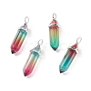 Faceted Bullet Glass Pointed Pendants KK-E282-01P-06-2