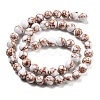 Synthetic Gold Line Turquoise Beads Strands G-H026-01C-01-2