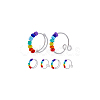 10Pcs 2 Style Rainbow Color Glass Beaded Rotating Open Cuff Rings Set RJEW-DC0001-15-6