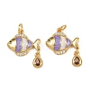 Brass Micro Pave Cubic Zirconia Pendants KK-L241-18G-2