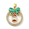 Christmas Brass Micro Pave Cubic Zirconia Pendants KK-H468-01E-02G-1