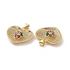 Brass Cubic Zirconia Pendants KK-G453-25G-3