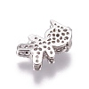 Brass Micro Pave Cubic Zirconia Slide Charms ZIRC-F099-21P-2