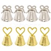 CHGCRAFT 8Pcs 2 Styles Heart/Bowknot & Bell Alloy Memo Clip AJEW-CA0001-94-1