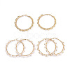 304 Stainless Steel Big Beaded Hoop Earrings EJEW-JE04162-1