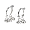 Brass Round Ball Dangle Stud Earrings EJEW-K255-01P-1