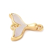 Brass Pave Natural White Shell Connector Charms KK-S522-03A-G-2