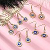 Alloy Enamel Evil Eye Dangle Earrings with Crystal Rhinestone EJEW-JE05387-4