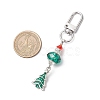 Christmas Series Alloy Enamel & Glass Beads Pendant Decoration HJEW-TA00349-3