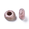 Natural Rhodonite European Beads G-G740-12x6mm-01-2