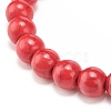 Natural White Jade & Gemstone & Synthetic Turquoise(Dyed) Stretch Bracelet with Cross BJEW-JB08295-7