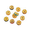 Brass Rhinestone Spacer Beads RSBG7mm-5