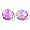 Transparent Spray Painted Glass Beads GLAA-Q089-003-G003-3