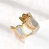 304 Stainless Steel Enamel Open Cuff Rings RJEW-L335-02B-G-3