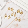 5 Pairs 5 Style Twist Triangle & Nugget & Flat Round 304 Stainless Steel Dangle Stud Earrings Set for Women EJEW-JE05090-02-2