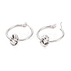 Brass Knot Hoop Earrings for Women EJEW-A072-19P-1