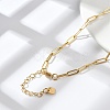 Ion Plating(IP) 304 Stainless Steel Paperclip Chain Necklace X-NJEW-D045-14G-1