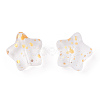 Spray Painted Glass Beads GLAA-R211-04-F03-4